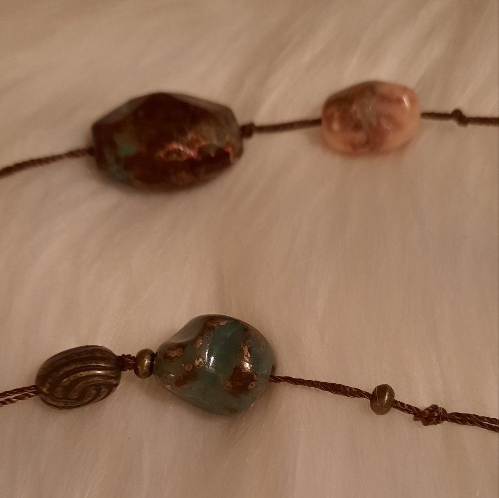 Boho bead xtra long necklace and matching earrings GUC - Picture 10 of 13